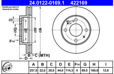 Brzdový kotouč ATE 24.0122-0169.1