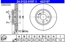 Brzdový kotouč ATE ATE 24.0122-0197.1