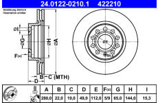 Brzdový kotouč ATE 24.0122-0210.1