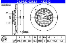 Brzdový kotouč ATE 24.0122-0212.1