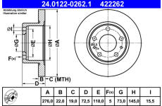 Brzdový kotouč ATE 24.0122-0262.1