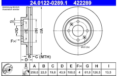 Brzdový kotouč ATE ATE 24.0122-0289.1