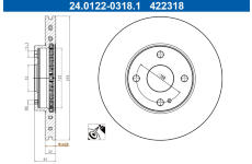 Brzdový kotouč ATE 24.0122-0318.1