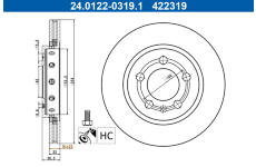 Brzdový kotouč ATE 24.0122-0319.1