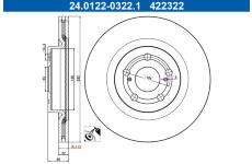 Brzdový kotouč ATE 24.0122-0322.1