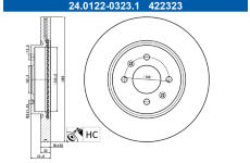 Brzdový kotúč ATE 24.0122-0323.1