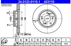 Brzdový kotouč ATE ATE 24.0123-0110.1