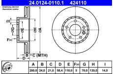 Brzdový kotouč ATE 24.0124-0110.1