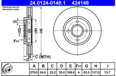Brzdový kotouč ATE 24.0124-0148.1