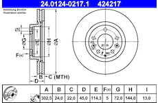 Brzdový kotouč ATE 24.0124-0217.1