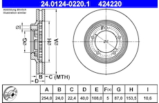 Brzdový kotouč ATE 24.0124-0220.1