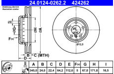 Brzdový kotouč ATE 24.0124-0262.2