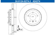 Brzdový kotúč ATE 24.0124-0274.2