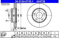 Brzdový kotouč ATE 24.0124-0735.1