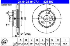 Brzdový kotouč ATE 24.0125-0107.1