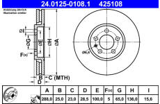 Brzdový kotouč ATE 24.0125-0108.1