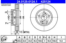 Brzdový kotouč ATE 24.0125-0124.1