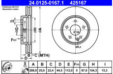 Brzdový kotouč ATE 24.0125-0167.1