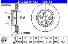 Brzdový kotouč ATE 24.0125-0173.1