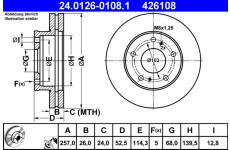 Brzdový kotouč ATE 24.0126-0108.1