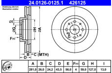 Brzdový kotouč ATE 24.0126-0125.1