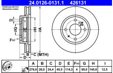 Brzdový kotouč ATE ATE 24.0126-0131.1