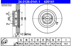 Brzdový kotouč ATE ATE 24.0126-0141.1