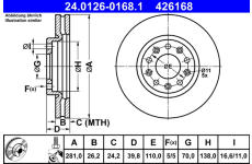 Brzdový kotouč ATE 24.0126-0168.1