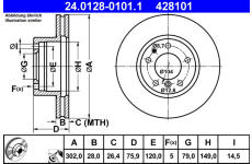 Brzdový kotouč ATE 24.0128-0101.1