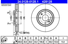 Brzdový kotouč ATE 24.0128-0128.1
