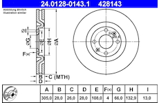 Brzdový kotouč ATE 24.0128-0143.1