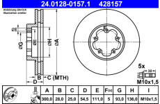 Brzdový kotouč ATE 24.0128-0157.1