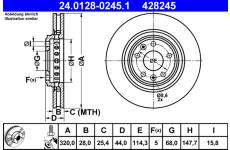Brzdový kotouč ATE 24.0128-0245.1