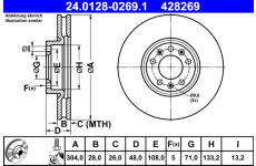 Brzdový kotouč ATE ATE 24.0128-0269.1