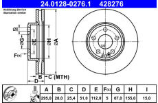 Brzdový kotouč ATE ATE 24.0128-0276.1