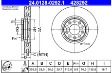 Brzdový kotouč ATE 24.0128-0292.1