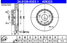Brzdový kotouč ATE 24.0128-0323.1