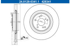 Brzdový kotúč ATE 24.0128-0341.1