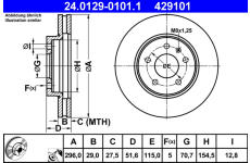 Brzdový kotúč ATE 24.0129-0101.1