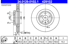 Brzdový kotouč ATE ATE 24.0129-0102.1