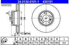 Brzdový kotouč ATE ATE 24.0130-0101.1