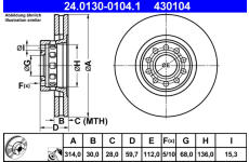 Brzdový kotouč ATE 24.0130-0104.1