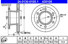 Brzdový kotouč ATE 24.0130-0105.1