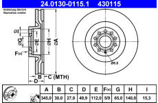 Brzdový kotouč ATE 24.0130-0115.1