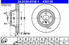 Brzdový kotouč ATE ATE 24.0130-0118.1