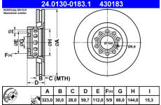 Brzdový kotouč ATE 24.0130-0183.1