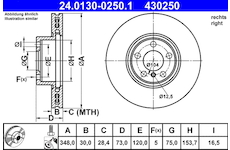 Brzdový kotouč ATE 24.0130-0250.1