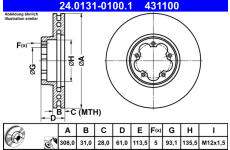 Brzdový kotouč ATE 24.0131-0100.1