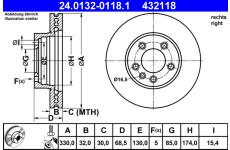 Brzdový kotouč ATE 24.0132-0118.1