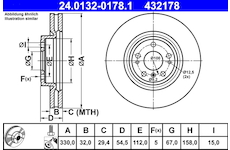 Brzdový kotouč ATE 24.0132-0178.1